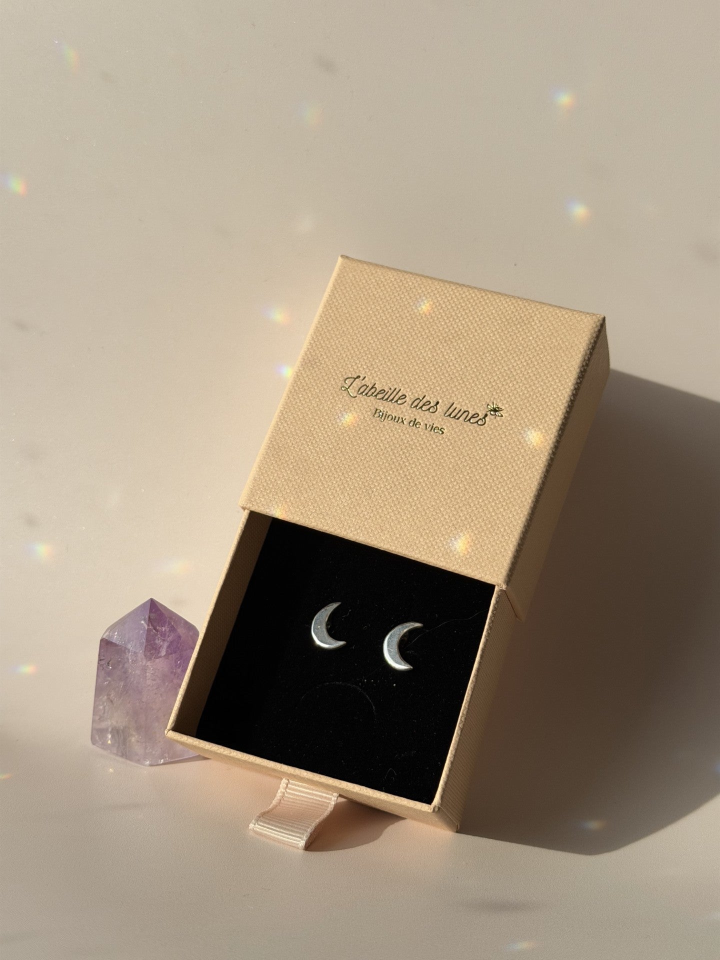Boucles d'oreilles Lune en argent