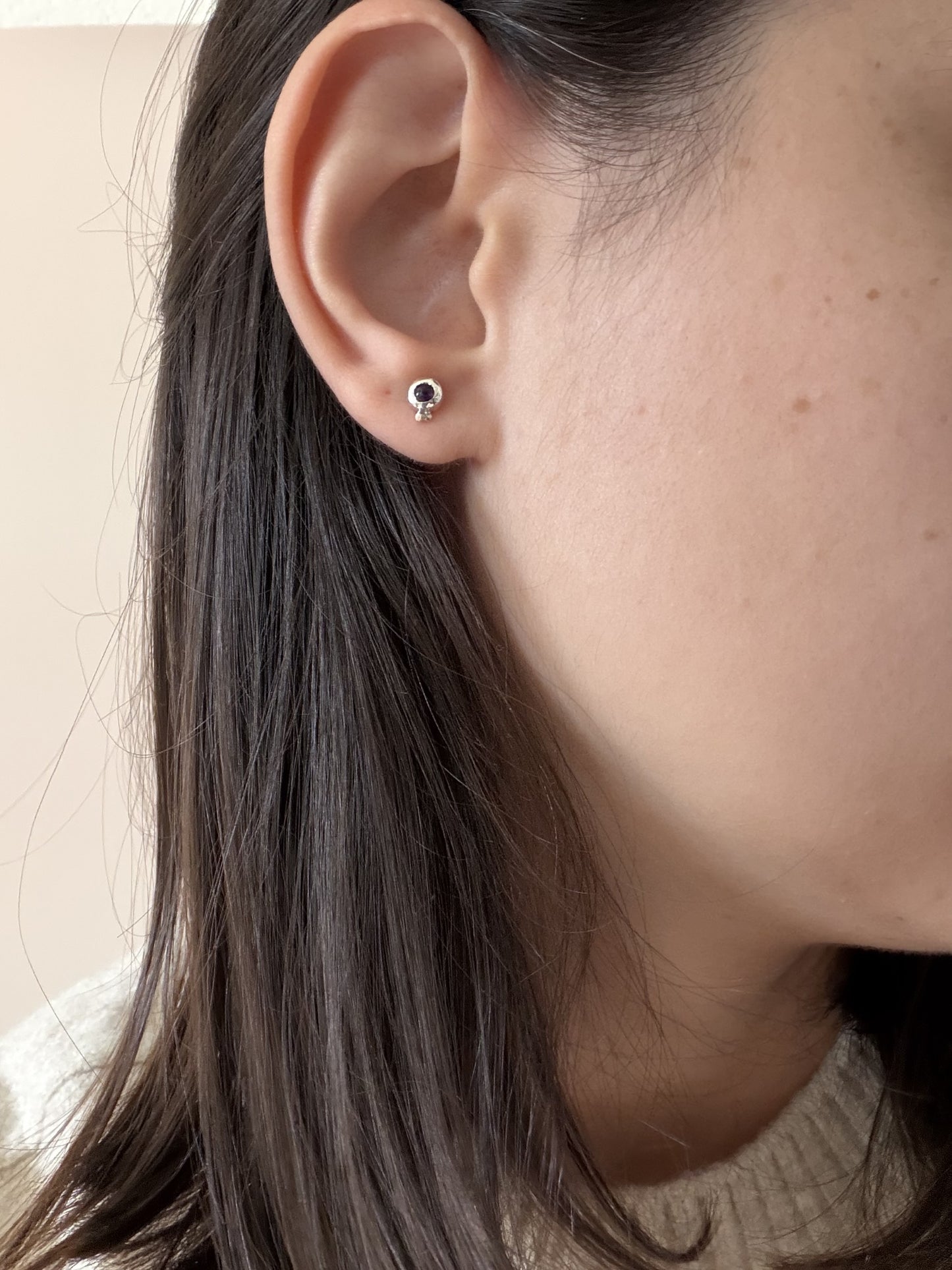 Boucles d'oreilles en argent Améthyste