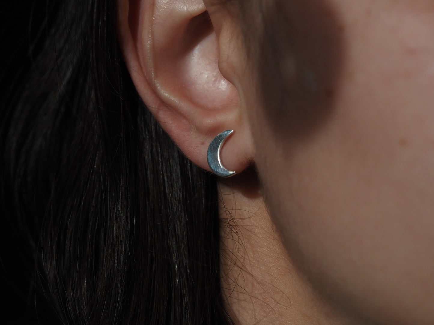 Boucles d'oreilles Lune en argent