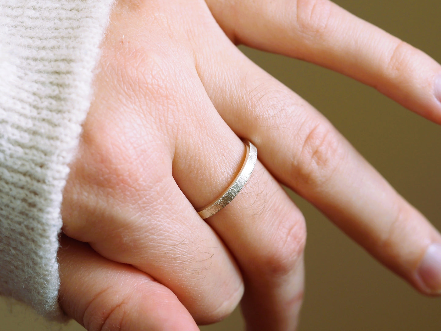 Bague Argent Écorce d'Arbre
