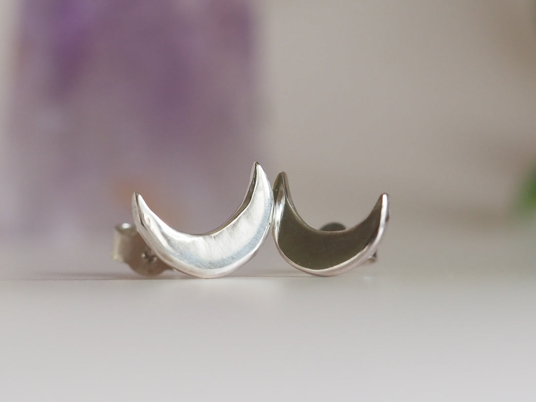 Boucles d'oreilles lune en argent 