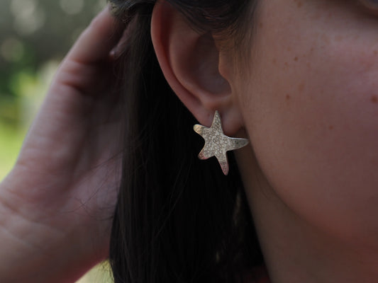 Boucles d'Oreilles Etoiles de Mer Argent - Bijou Marin