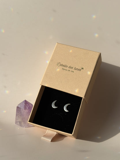 Boucles d'oreilles Lune en argent