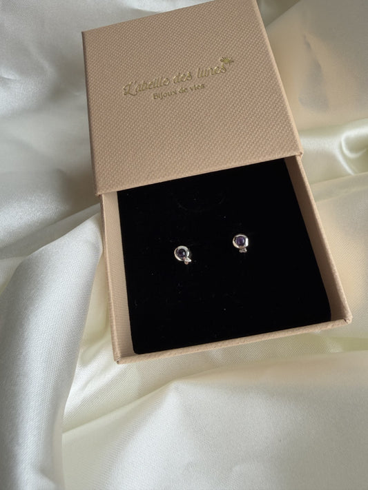 Boucles d'oreilles en argent Améthyste