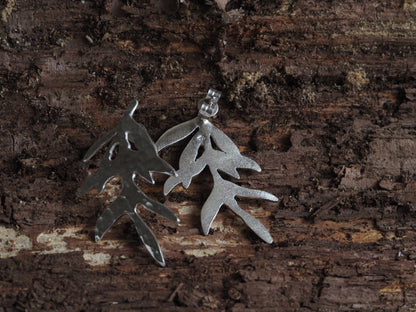 Boucles d'Oreilles Feuilles d'Olivier en Argent