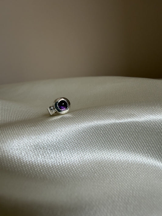 Boucles d'Oreilles Argent Améthyste- Bijoux artisanaux