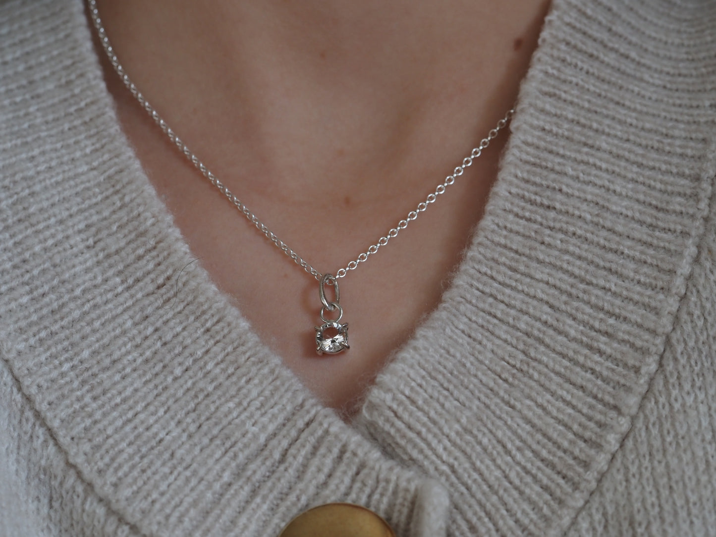 Collier Argent Quartz des Alpes Naturel